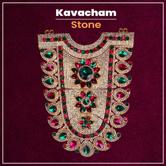 Stone Necklace - 10 x 8 Inches | Multicolour Stone Jewelry/ Jewellery for Deity - Neck & Body Accessories