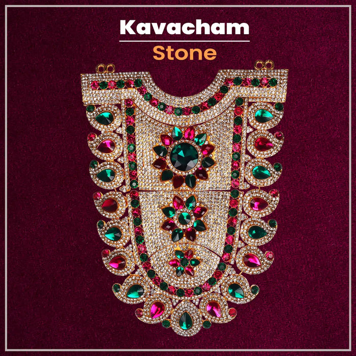 Stone Necklace - 10 x 8 Inches | Multicolour Stone Jewelry/ Jewellery for Deity - Neck & Body Accessories