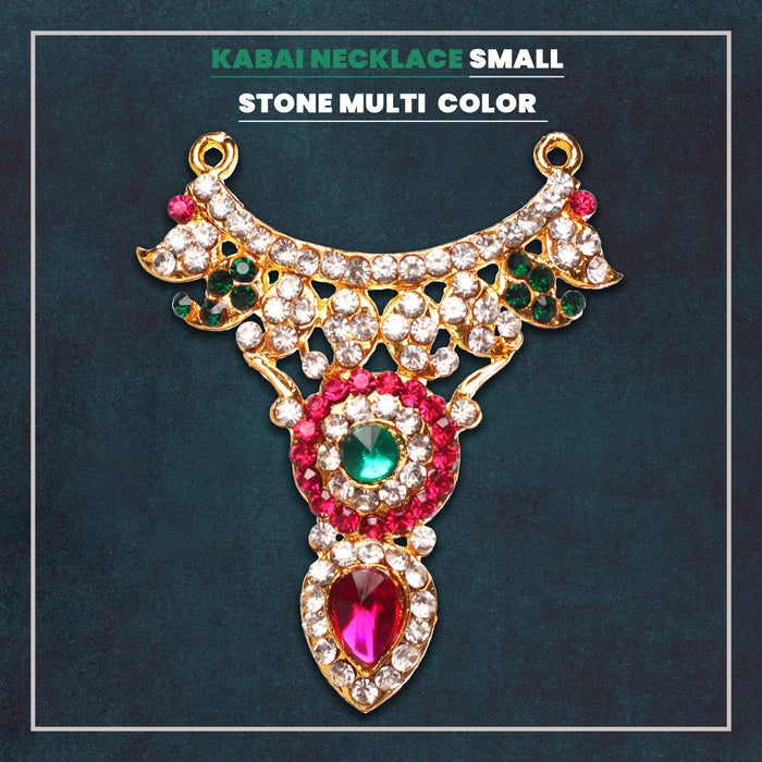 Stone Necklace Small - 2.5 x 1.75 Inches | Multicolour Stone Jewelry/ Jewellery for Deity