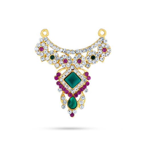 Stone Necklace - 2.5 x 2 Inches | Multicolour Stone Jewellery/ Artificial Jewelry for Deity - Neck & Body Accessories