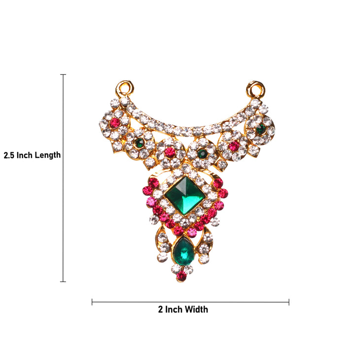 Stone Necklace - 2.5 x 2 Inches | Multicolour Stone Jewelry/ Multicolour Jewellery for Deity