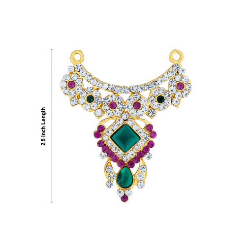 Stone Necklace - 2.5 x 2 Inches | Multicolour Stone Jewellery/ Artificial Jewelry for Deity - Neck & Body Accessories