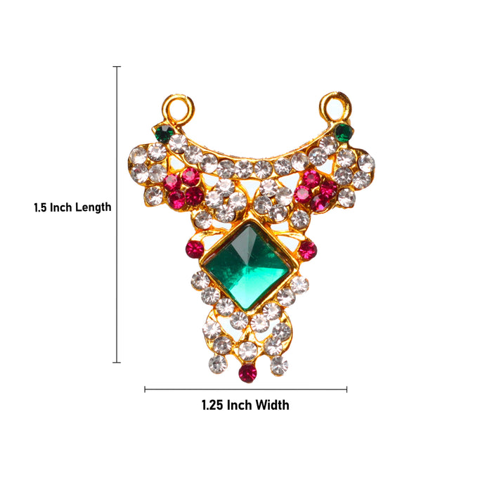 Stone Necklace Small - 1.5 x 1.25 Inches | Multicolour Stone Jewelry/ Jewellery for Deity
