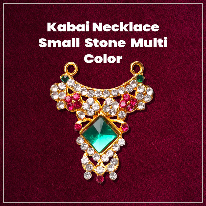 Stone Necklace Small - 1.5 x 1.25 Inches | Multicolour Stone Jewelry/ Jewellery for Deity - Neck & Body Accessories