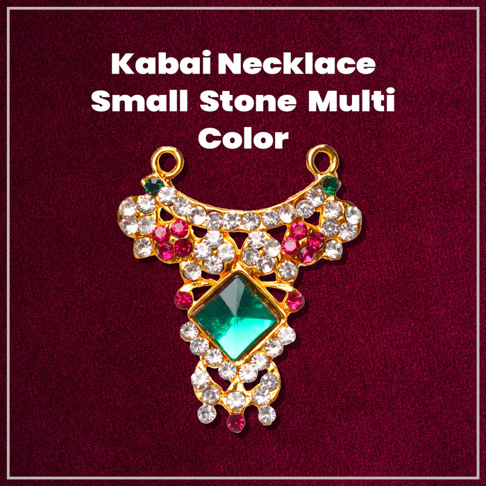 Stone Necklace Small - 1.5 x 1.25 Inches | Multicolour Stone Jewelry/ Jewellery for Deity