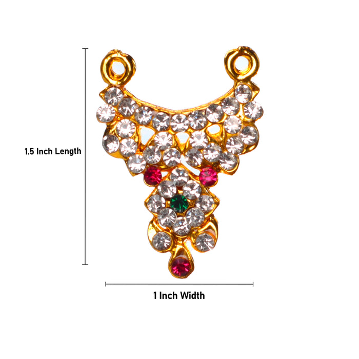 Stone Necklace - 1.5 x 1 Inches | Multicolour Stone Jewelry/ Multicolour Jewellery for Deity