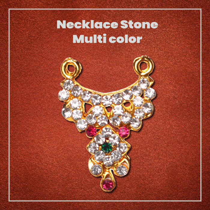 Stone Necklace - 1.5 x 1 Inches | Multicolour Stone Jewelry/ Multicolour Jewellery for Deity