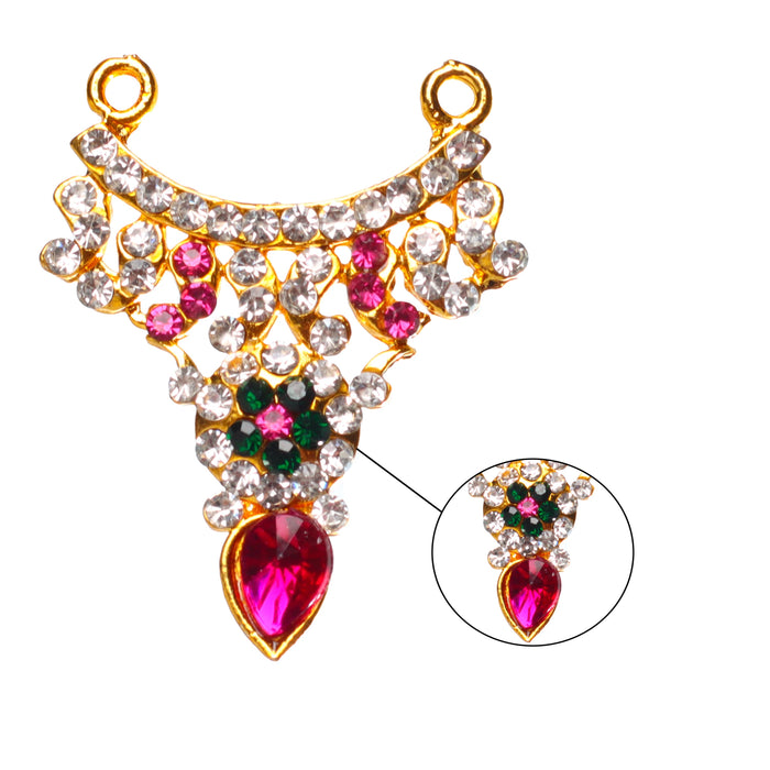 Stone Necklace - 1.5 x 1 Inches Mango | Multicolour Stone Jewelry/ Multicolour Jewellery for Deity