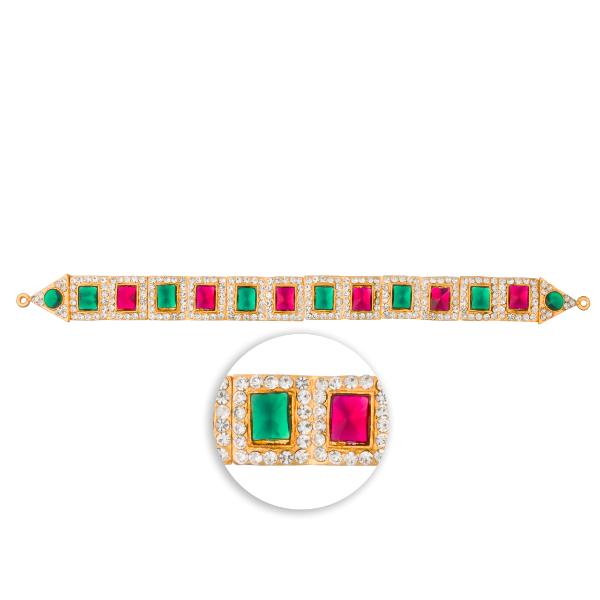 Stone Hip Belt - 9.5 Inch | Ottiyanam/ Waist Belt/ Stone Belt for Deity - Waist & Leg Accessories