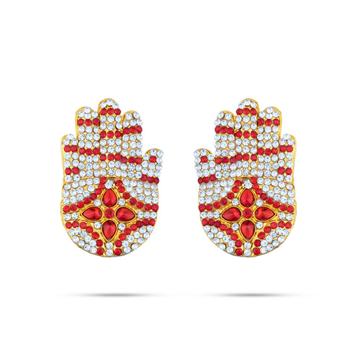 Stone Hastham Pair - 2.5 x 1.5 Inches | Stone Hand/ Stone Jewellery for Deity Decor - Neck & Body Accessories