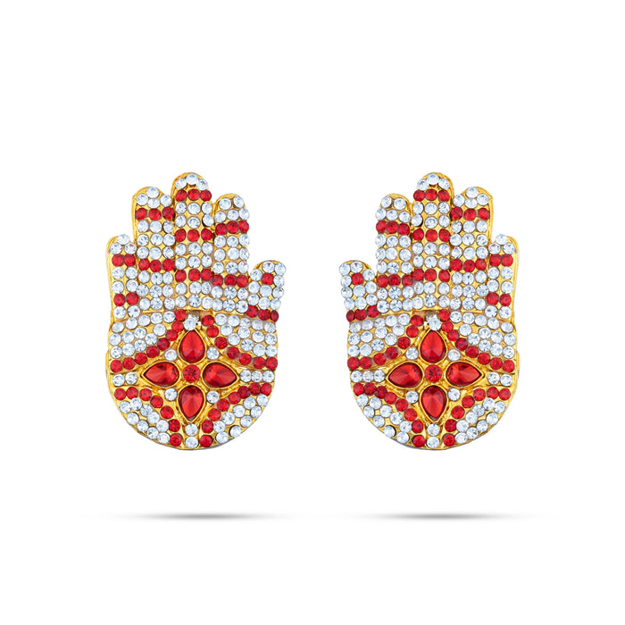 Stone Hastham Pair - 2.5 x 1.5 Inches | Stone Hand/ Stone Jewellery for Deity Decor - Neck & Body Accessories