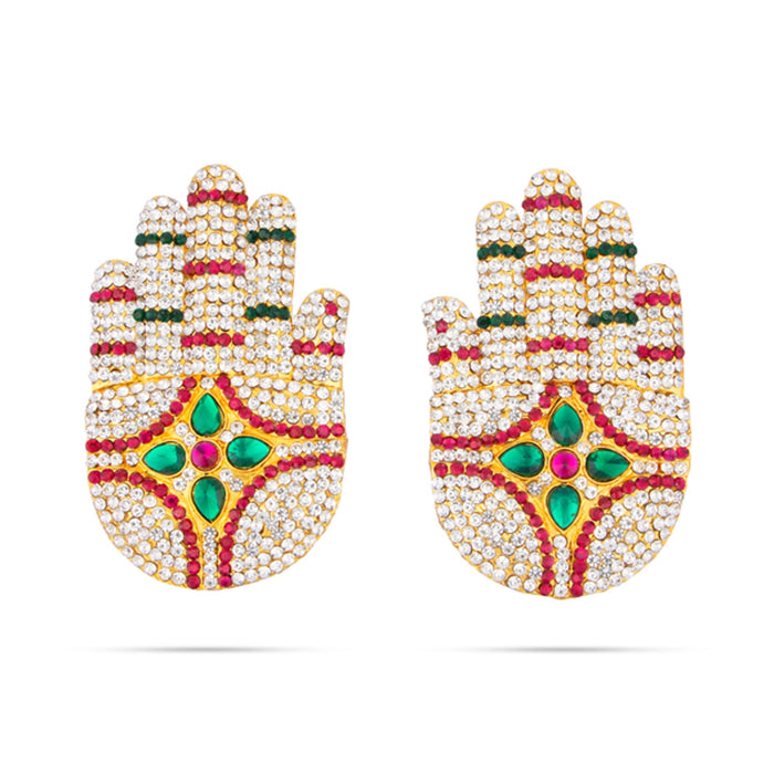 Stone Hastham - 4 x 2.5 Inches | Stone Hastham/ Stone Hands for Deity Decor - Neck & Body Accessories