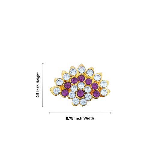 Stone Earring Pair - 0.5 x 0.75 Inches | Stud Earring/ Stone Karnapathiram for Deity - Head & Face Accessories