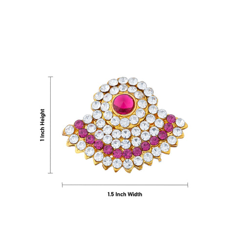 Stone Earring Pair - 1 X 1.5 Inches | Artificial Jewellery/ Earing/ Ear Studs/ Karna Pathakam For Deity Decor - Head & Face Accessories