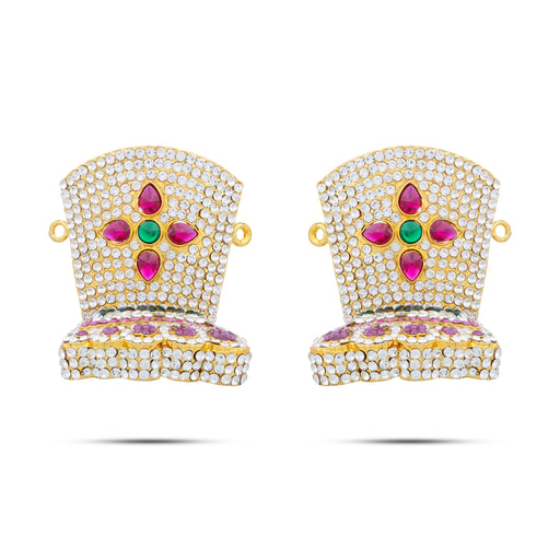 Stone Leg - 2 x 2.5 Inches | Multicoloured Stone Padham/ Stone Padam for Deity Decor - Waist & Leg Accessories