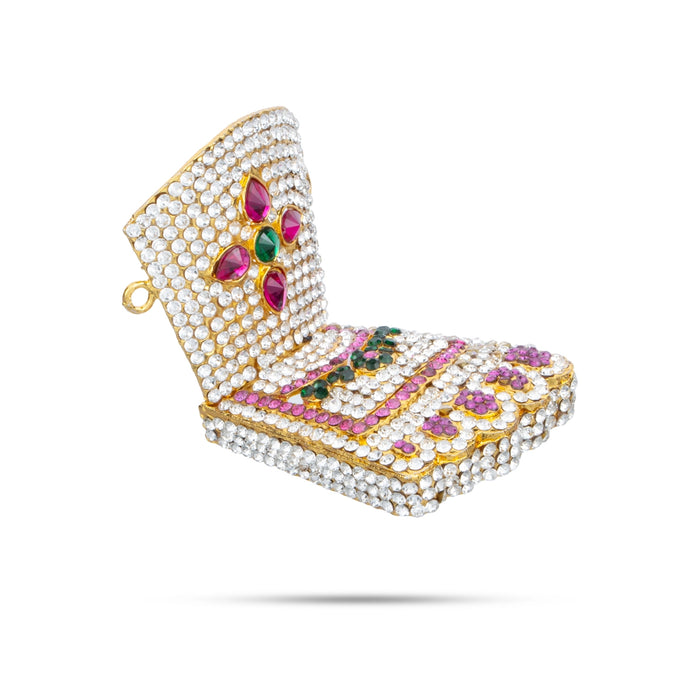 Stone Leg - 2 x 2.5 Inches | Multicoloured Stone Padham/ Stone Padam for Deity Decor - Waist & Leg Accessories