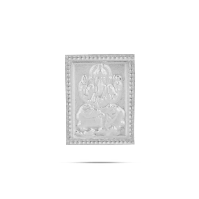 Pratima Ganesha Design - 1.3 x 1 Inches | Prathimai / Prathima for Temple Offerings - Pooja Thali Accessories