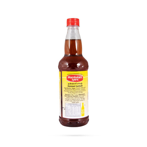 Nannari Sarbath - 700 ml | Mambalam Iyers/ Nannari Sharbath/ Instant Drink Mix/ Refreshing Drink - Health Drink