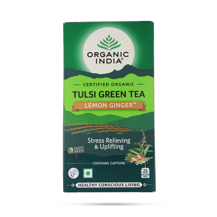 Organic India Tulsi Green Tea Lemon Ginger - 25 Pcs