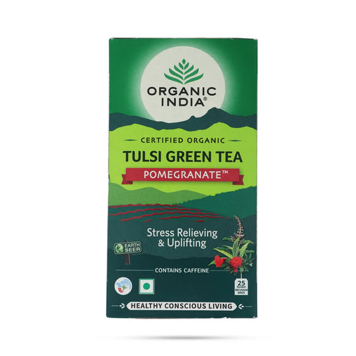 Organic Tulsi Green Tea Pomegrante - 25 Pcs - Coffee & Tea