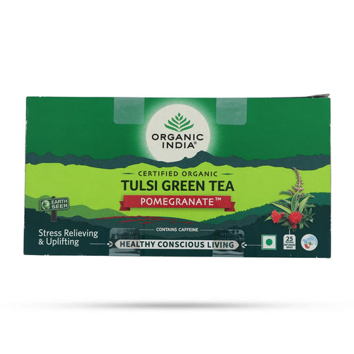 Organic Tulsi Green Tea Pomegrante - 25 Pcs - Coffee & Tea