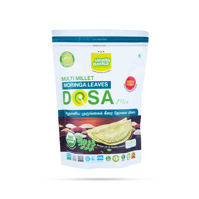 Multi Millet Moringa Leaves Dosa Mix - 300 Gms | Multi Millet Dosa/ Moringa Leaves Dosa/ Instant Mix - Instant Mixes