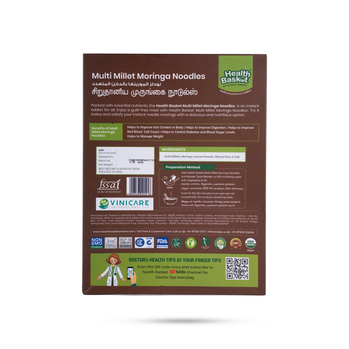Multi Millet Moringa Noodles - 175 Gms | Instant Food - Instant Mixes