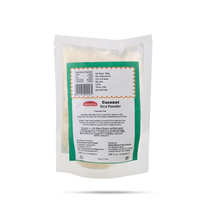 Cocunut Rice Powder - 100 Gm | Thengai satham Powder / Instant Mix /Coconut powder - Instant Mixes