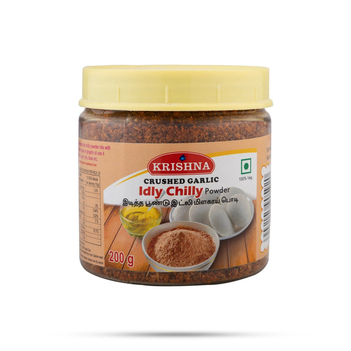 Crushed Garlic Idly Chilly Powder Jar - 200 Gms | Idli Chilli Powder/ Garlic Idli Powder/ Garlic Idli Podi - Instant Mixes