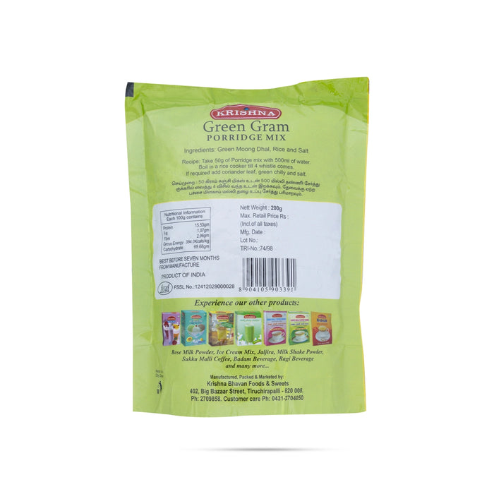 Green Gram Porridge Mix - 200 Gms | Pachai Payaru Kanji/ Instant Mix - Instant Mixes