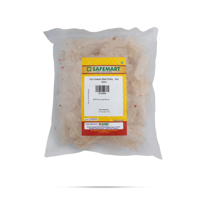 Elai Vadam – 250 Gms | Red Chilly Fryums / Appalam / Vadagam For Crispy Snacks & Meal Side Dish
