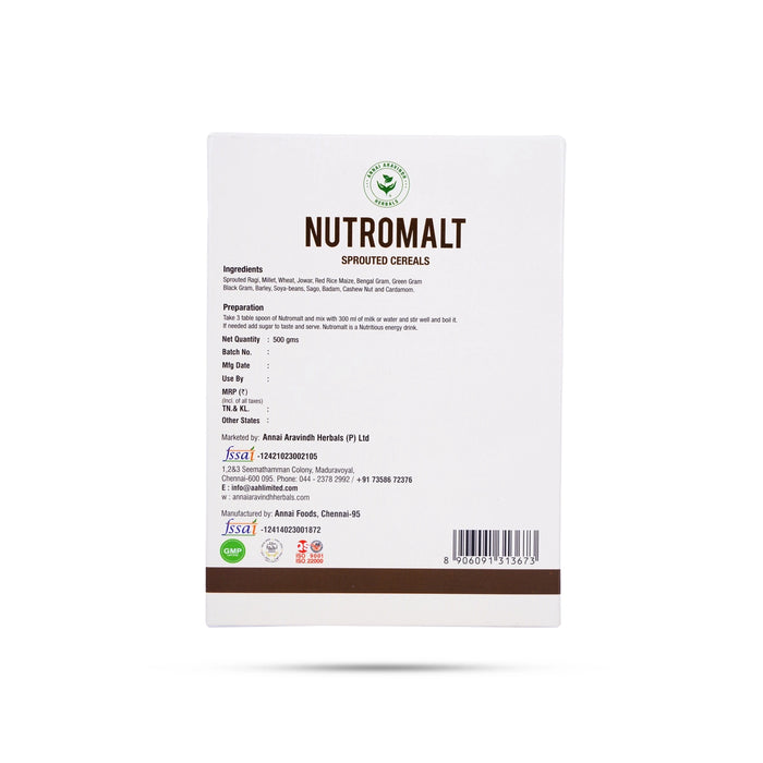 Nutromalt - Sprouted Cereals Mix - 500 Gms | Sugar Free/ Health Mix/ Instant Mix - Health Drink