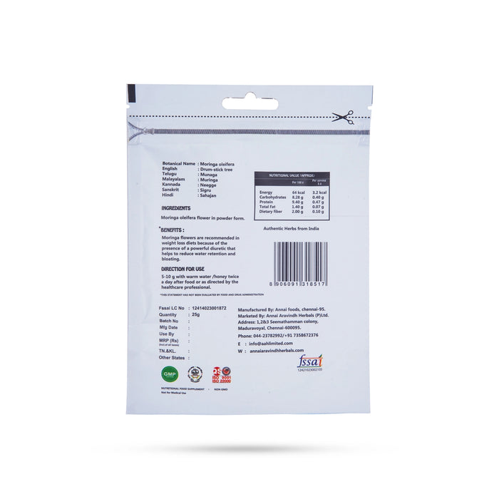 Murungai Poo Powder - 25 Gms | Moringa Flower Powder/ Organic Murungai Poovu Powder - Ayurvedic Mix
