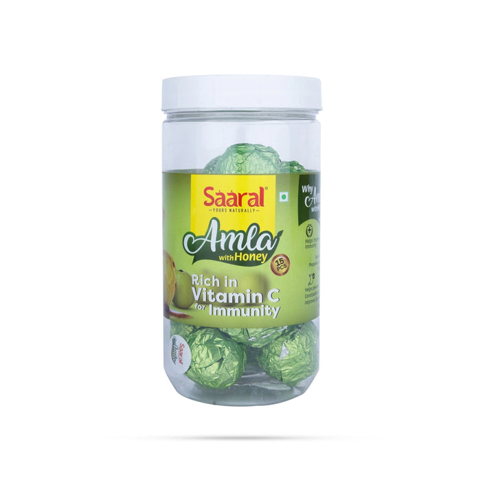 Saaral Amla with Honey Pet Jar - 375 Gms | 15 Pcs/ Amla and Honey/ Gooseberry Honey/ Honey Nellikai - Sugar & Salt & Honey