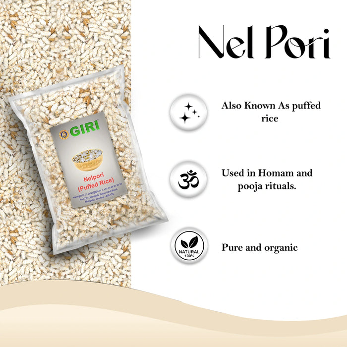 Giri Nel Pori - 100 Gms | Puffed Rice/ Mudhi/ Bhadang/ Murmura/ Kurmura for Homam