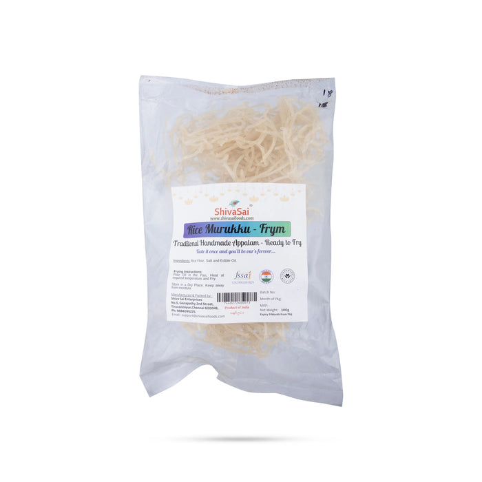 Rice Murukku - Frym - 100 Gms | Traditional Handmade Appalam - Ready To Fry/ Vadm/ Papad - Papad & Vadam