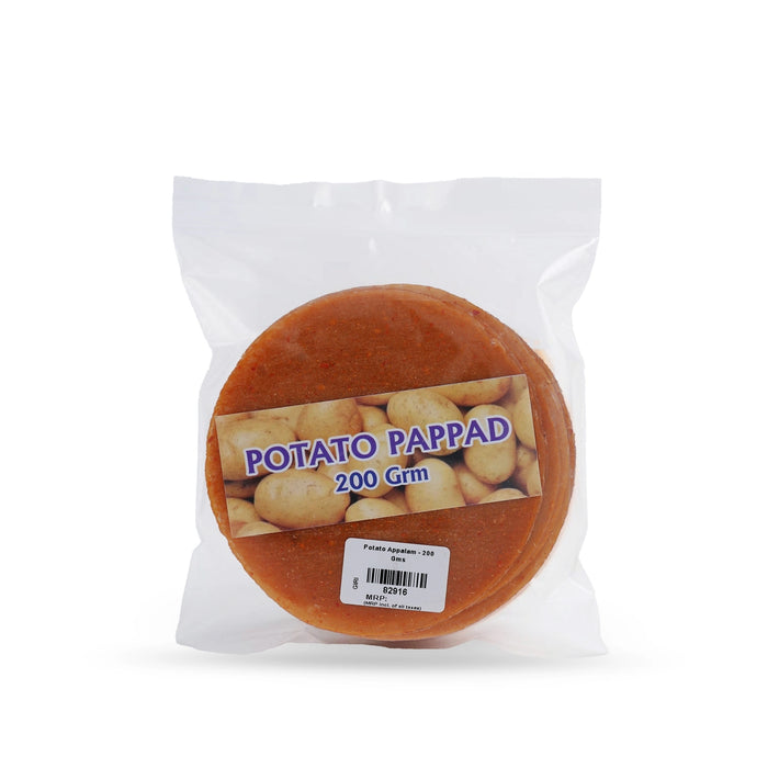 Potato Appalam - 200 Gms | Pappad / Crispy Fryums For Snack Lovers & Meal Side Dish - Papad & Vadam