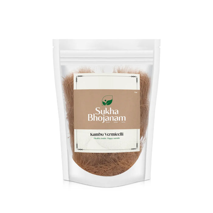 Kambu Vermicelli - 180 Gms | Sukha Bhojanam / Pearl Millet / No Maida / Bajra Semiya For Healthy Breakfast & Meals - Instant Mixes