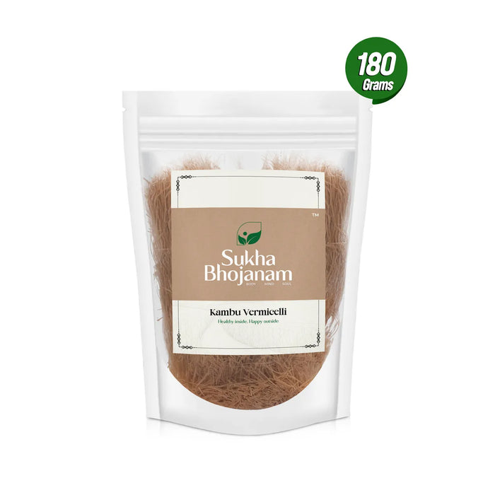 Kambu Vermicelli - 180 Gms | Sukha Bhojanam / Pearl Millet / No Maida / Bajra Semiya For Healthy Breakfast & Meals - Instant Mixes