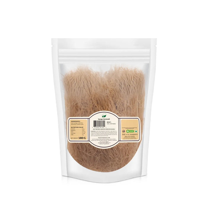 Varagu Vermicelli - 180 Gms | Sukha Bhojanam / Kodo Millet / No Maida / Kodra Semiya For Daily Healthy Meals - Instant Mixes
