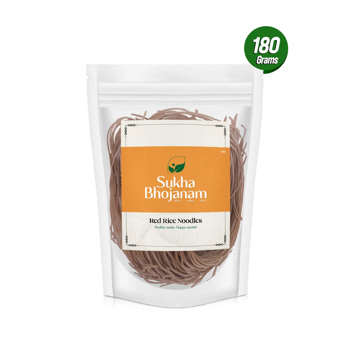 Red Rice Noodles - 180 Gms | Sukha Bhojanam / No Maida / Red Rice Millet / For Nutritious Daily Meals - Instant Mixes