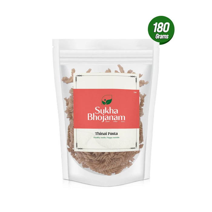 Thinai Pasta - 180 Gms | Sukha Bhojanam / Foxtail Millet / No Maida / Kangni Pasta For Nutritious Daily Cooking - Instant Mixes