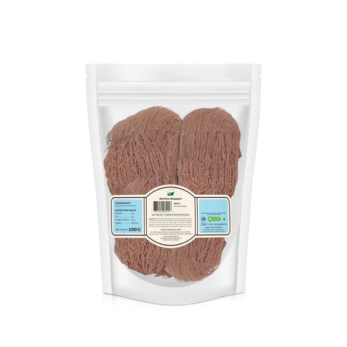 Red Rice Idiyappam - 100 Gms | Sukha Bhojanam / Millet Idiyappam / No Maida / Ready Made Noolappam For Daily Meals - Instant Mixes