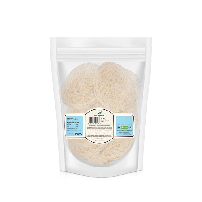 Rice Idiyappam - 100 Gms | Sukha Bhojanam / Ready Made Idiyappam / No Maida / Noolappam For Quick And Tasty Meals - Instant Mixes