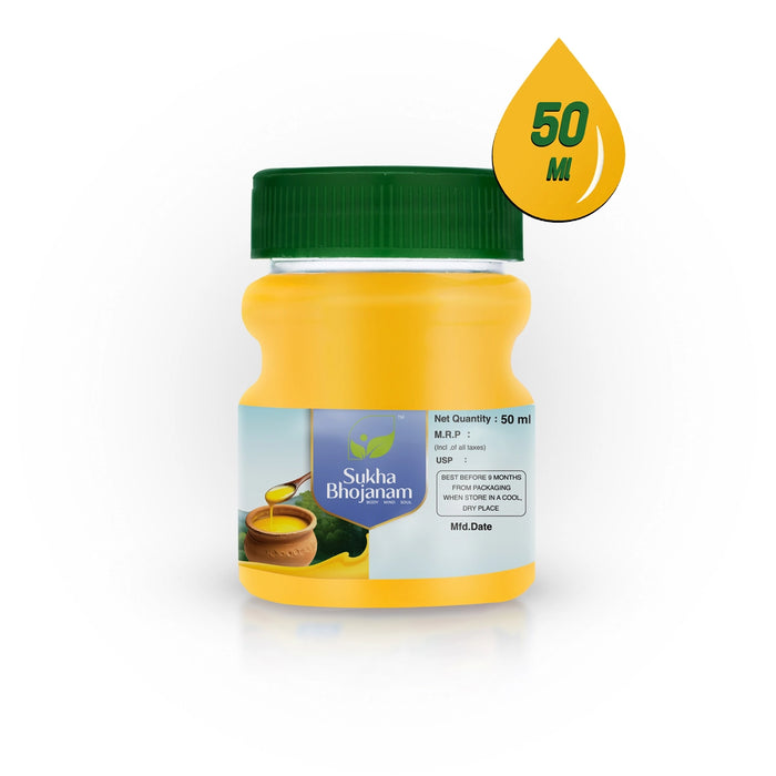 Ghee - 50 ml | Fresh Ghee / Cow ghee For Traditional Receipes / Natural Ghee for Home - Cooking Oil & Ghee