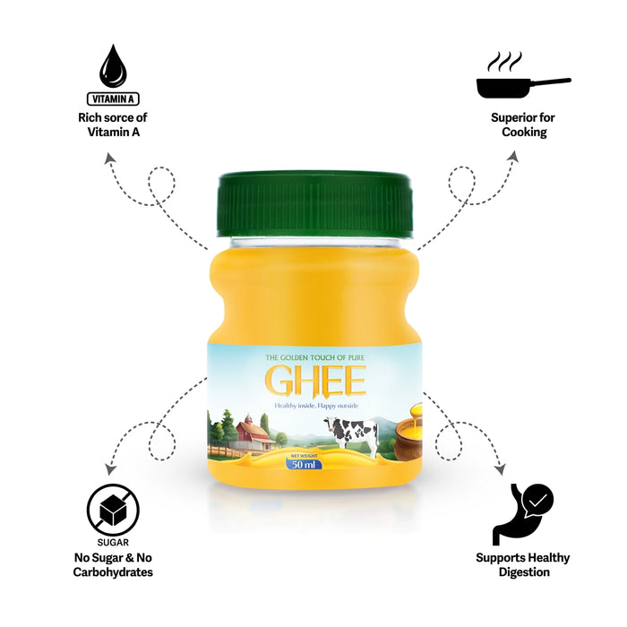 Ghee - 50 ml | Fresh Ghee / Cow ghee For Traditional Receipes / Natural Ghee for Home - Cooking Oil & Ghee