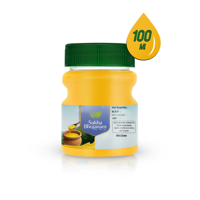Ghee - 100 ml | Fresh Ghee / Cow ghee For Traditional Receipes / Natural Ghee for Home - Cooking Oil & Ghee