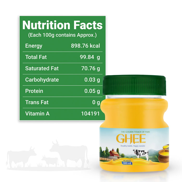 Ghee - 100 ml | Fresh Ghee / Cow ghee For Traditional Receipes / Natural Ghee for Home - Cooking Oil & Ghee