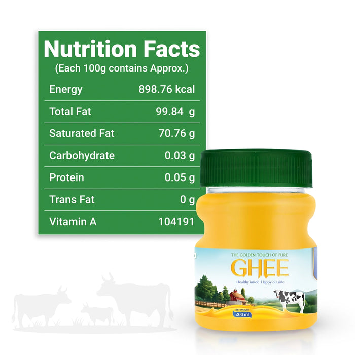 Ghee - 200 ml | Fresh Ghee / Cow ghee For Traditional Receipes / Natural Ghee for Home - Cooking Oil & Ghee