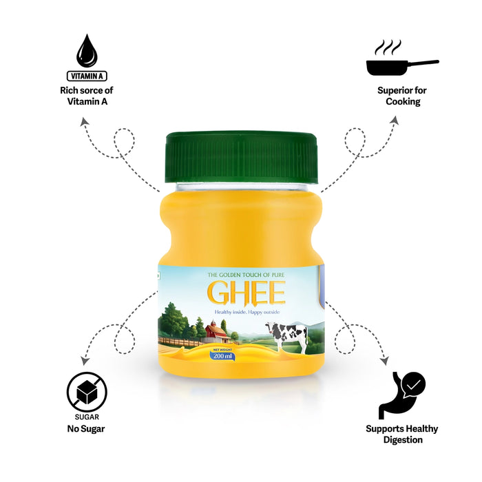 Ghee - 200 ml | Fresh Ghee / Cow ghee For Traditional Receipes / Natural Ghee for Home - Cooking Oil & Ghee